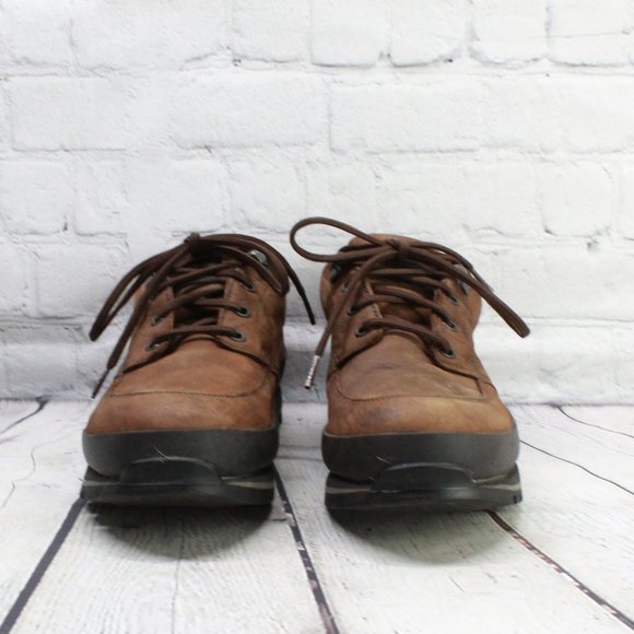 LL Bean Brown Leather Lace Up Vibram Sole Oxford Shoes Size 10 M - Picture 4 of 9